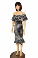 Off Shoulder Ruffled Wiggle Dress - Coquetry Clothing