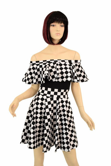 Off Shoulder Skater Dress - Coquetry Clothing