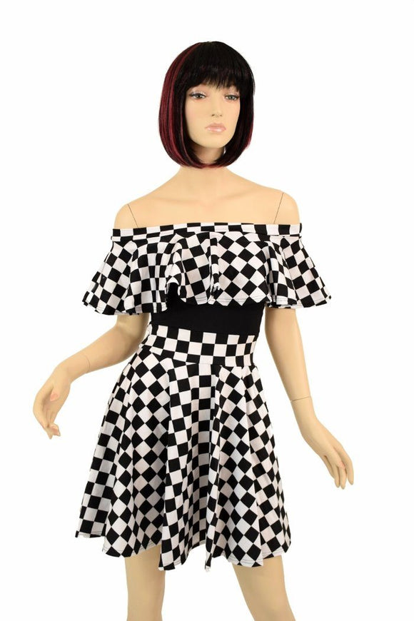 Off Shoulder Skater Dress - Coquetry Clothing