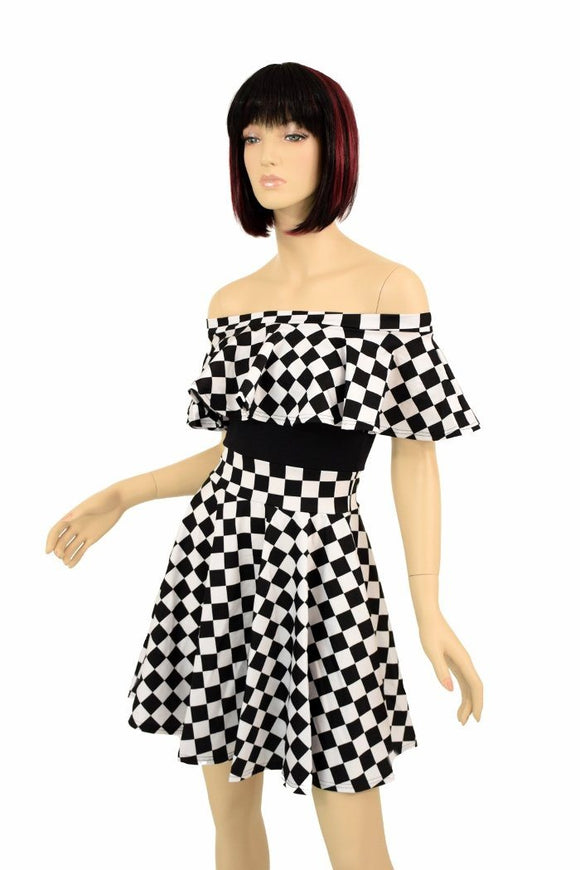 Off Shoulder Skater Dress - Coquetry Clothing
