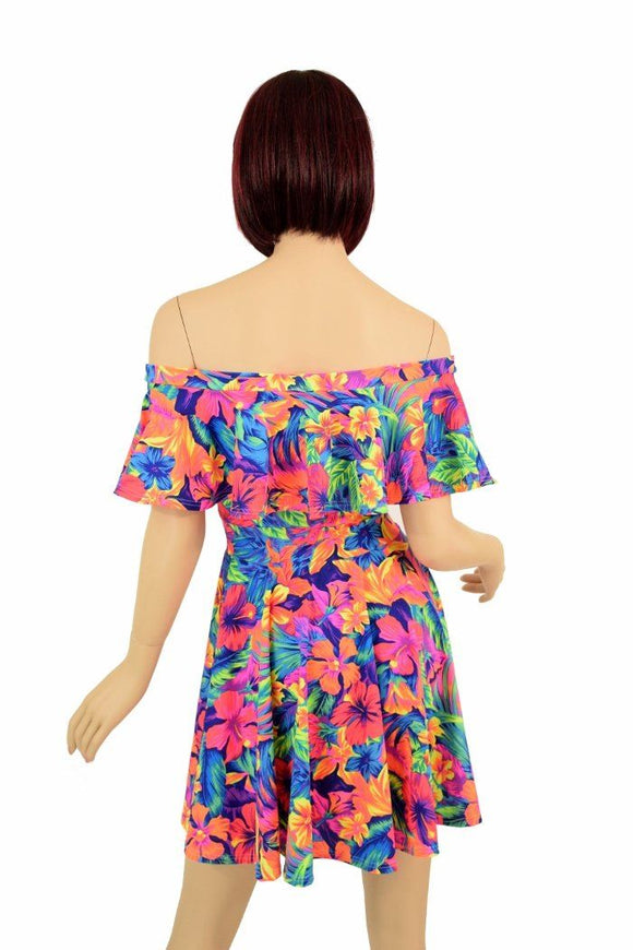 Off Shoulder Skater Dress - Coquetry Clothing