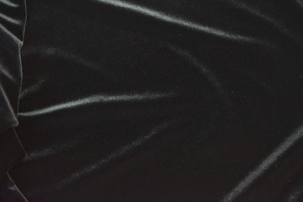 Black Stretch Velvet Fabric - 3