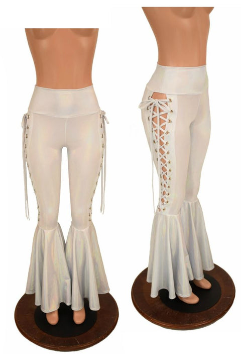 Flashbulb Lace Up Bell Bottom Flares - Coquetry Clothing