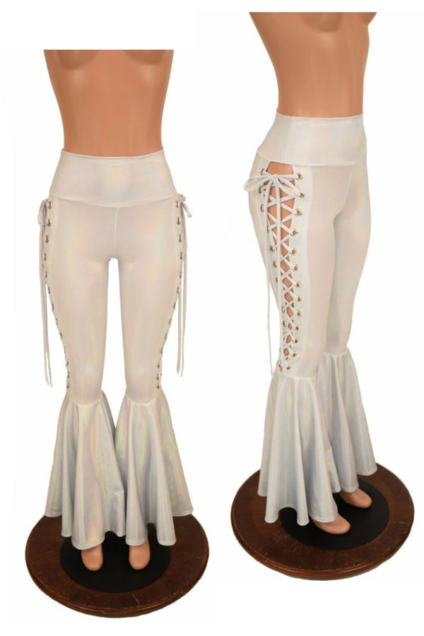 Flashbulb Lace Up Bell Bottom Flares - 1