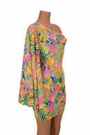 One Shoulder Fan Sleeve Dress - Coquetry Clothing
