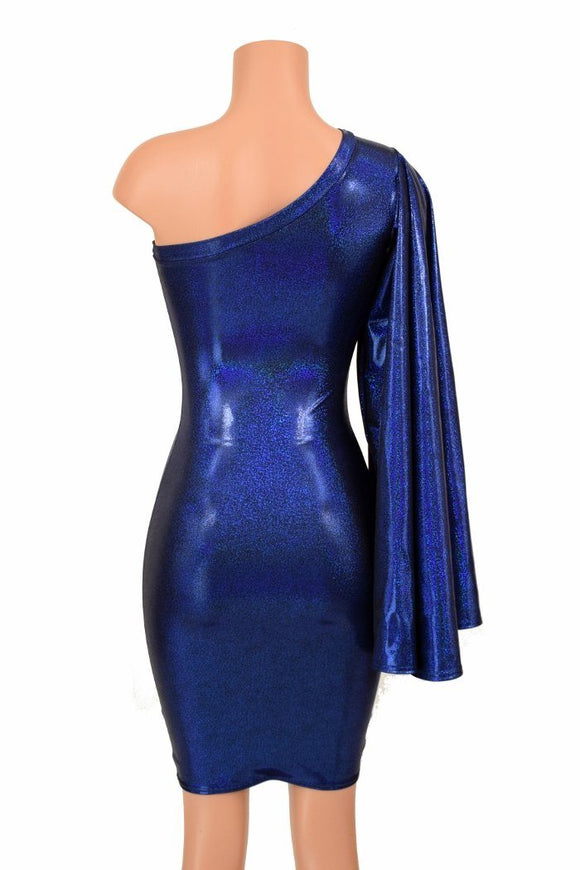 One Shoulder Fan Sleeve Dress - Coquetry Clothing