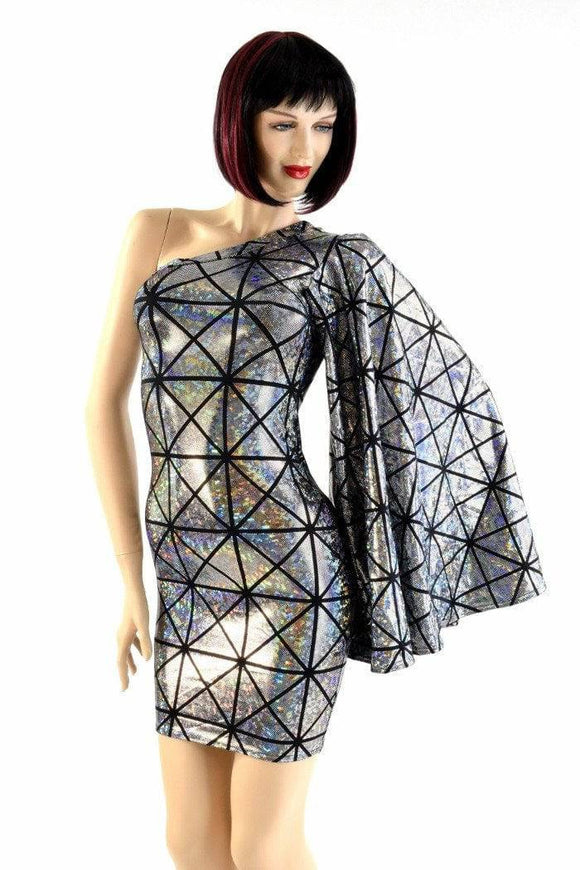 One Shoulder Fan Sleeve Dress - Coquetry Clothing