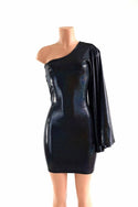 One Shoulder Fan Sleeve Dress - 5
