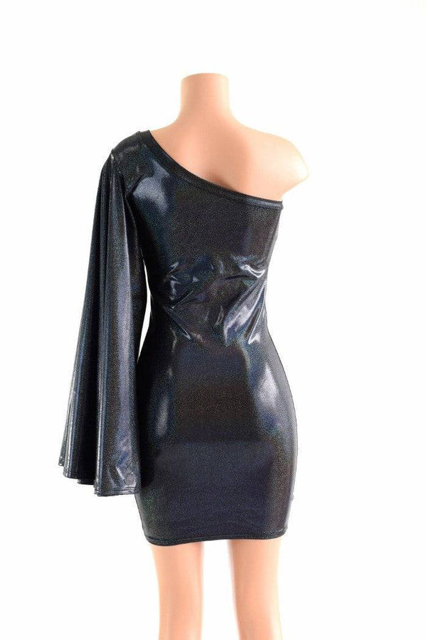 One Shoulder Fan Sleeve Dress - 2