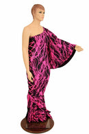One Shoulder Lace Up Puddle Train Gown - Coquetry Clothing