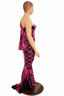 One Shoulder Lace Up Puddle Train Gown - Coquetry Clothing