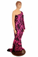 One Shoulder Lace Up Puddle Train Gown - Coquetry Clothing