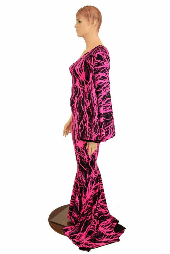 One Shoulder Lace Up Puddle Train Gown - Coquetry Clothing