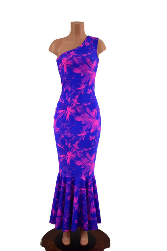 One Shoulder Mermaid Gown in Radiant Rainforest - Coquetry Clothing