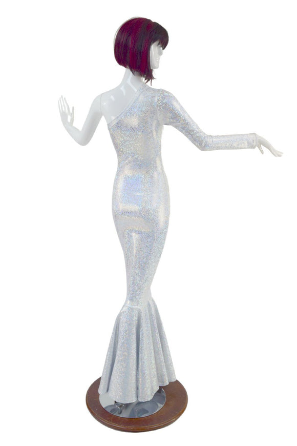 One Shoulder Wiggle Gown with Fishtail Hemline - Coquetry Clothing
