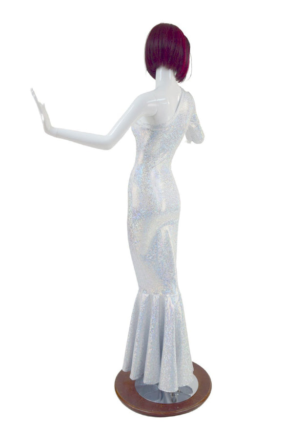 One Shoulder Wiggle Gown with Fishtail Hemline - Coquetry Clothing