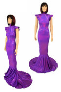 Purple Holo Puddle Train Gown - 1