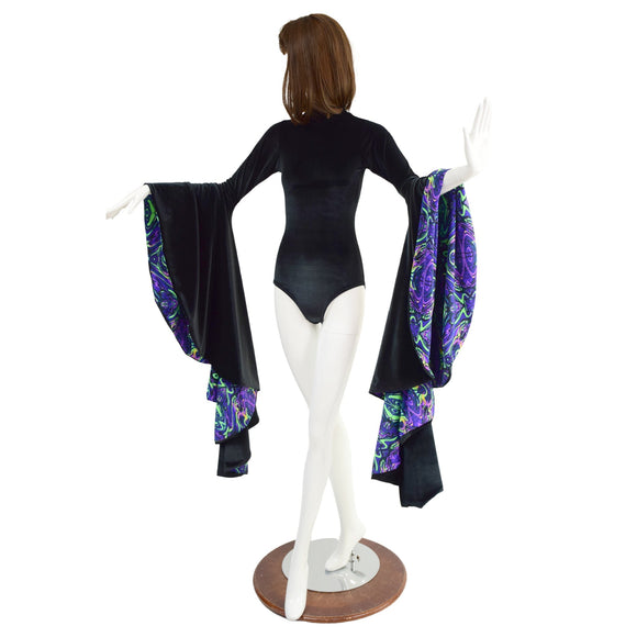 Open Back Romper with Sorceress Sleeves - Coquetry Clothing