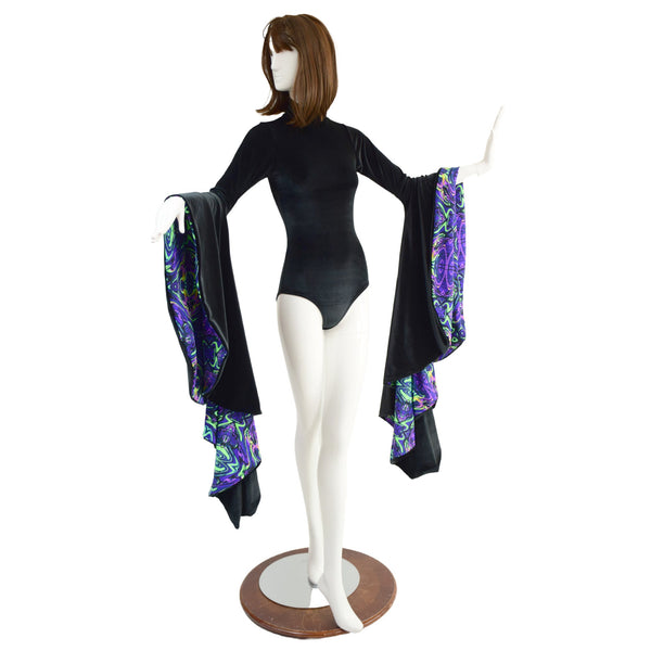 Open Back Romper with Sorceress Sleeves - 2