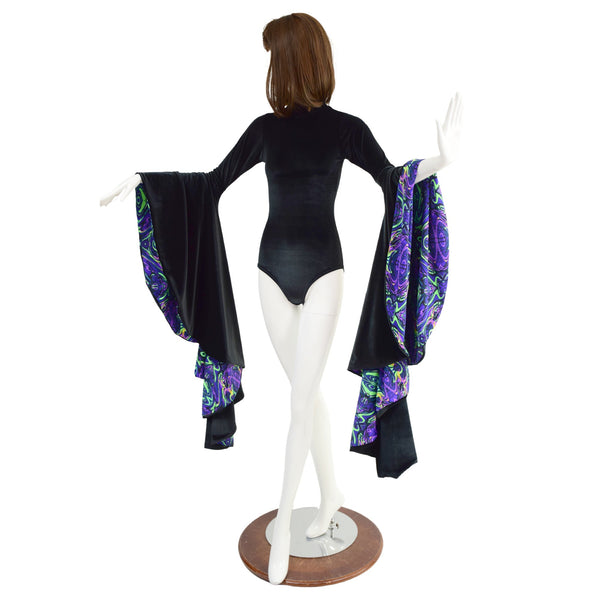 Open Back Romper with Sorceress Sleeves - 3