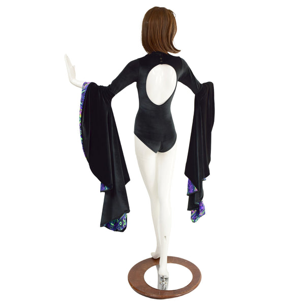 Open Back Romper with Sorceress Sleeves - 4