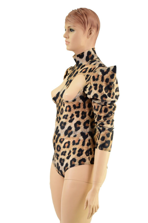 Open Bust Leopard Print Romper (Body Stickers Sold Separately) - Coquetry Clothing