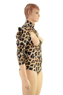 Open Bust Leopard Print Romper (Body Stickers Sold Separately) - Coquetry Clothing