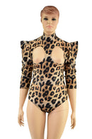 Open Bust Leopard Print Romper (Body Stickers Sold Separately) - Coquetry Clothing
