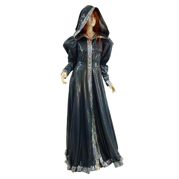 Open Front Breakaway Gown with Reaper Hood and Victoria Sleeves - Coquetry Clothing