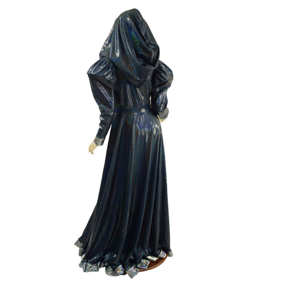 Open Front Breakaway Gown with Reaper Hood and Victoria Sleeves - Coquetry Clothing