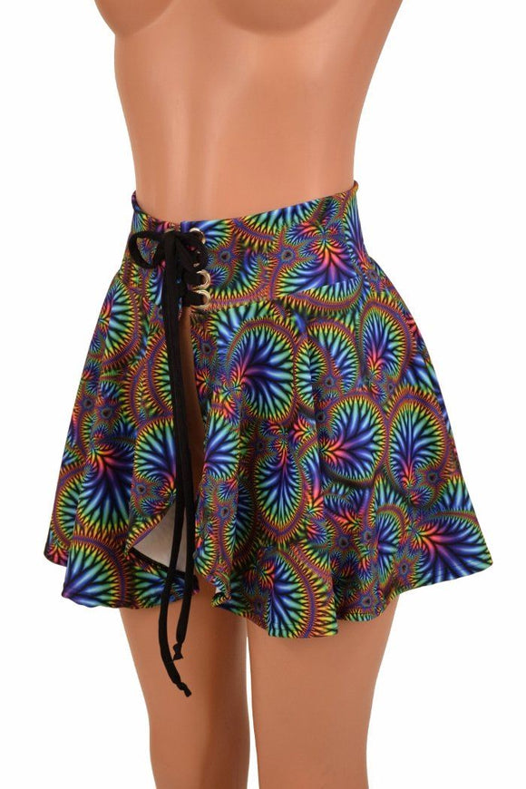 Open Front Lace Up Circle Cut Skirt - Coquetry Clothing