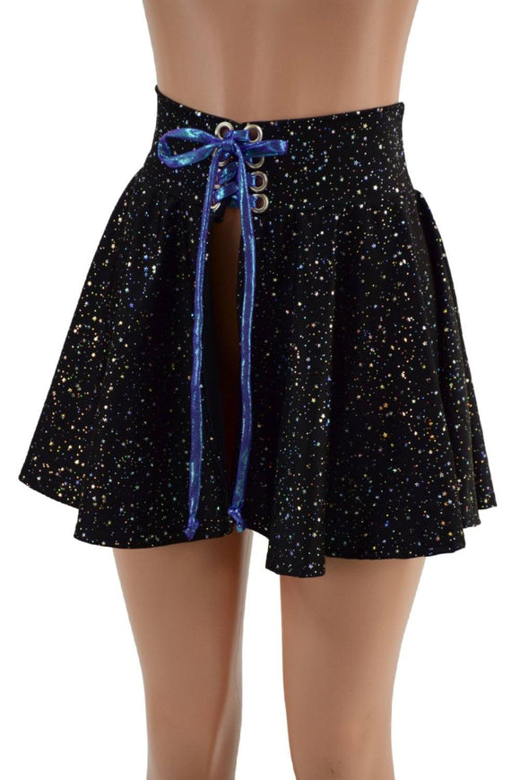 Open Front Lace Up Circle Cut Skirt - Coquetry Clothing