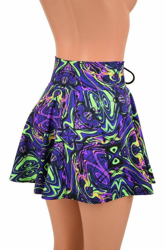 Open Front Lace Up Circle Cut Skirt - Coquetry Clothing