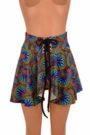 Open Front Lace Up Circle Cut Skirt - Coquetry Clothing