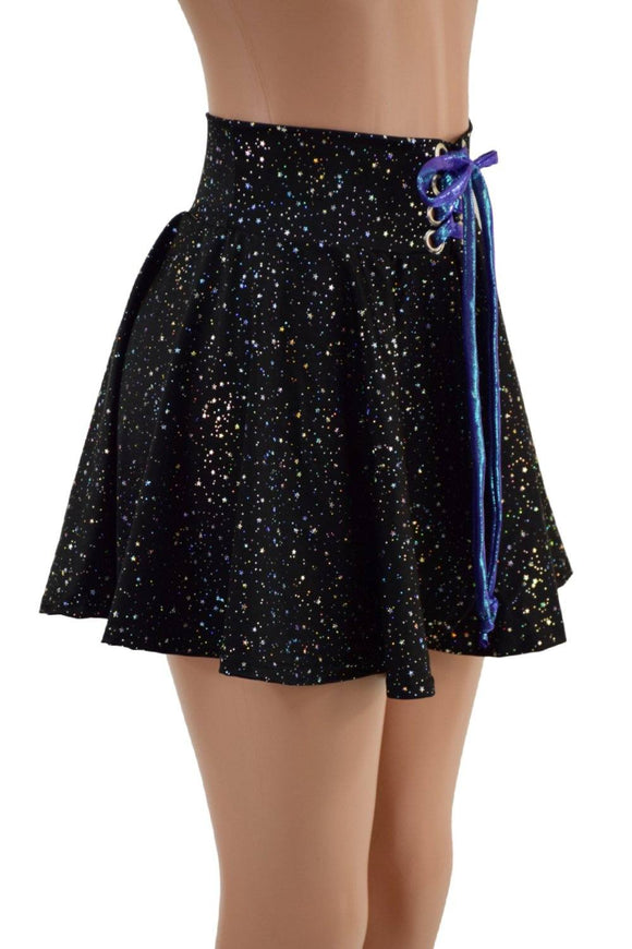 Open Front Lace Up Circle Cut Skirt - Coquetry Clothing