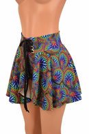 Open Front Lace Up Circle Cut Skirt - Coquetry Clothing