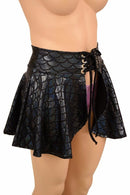 Open Front Lace Up Circle Cut Skirt - Coquetry Clothing