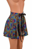 Open Front Lace Up Circle Cut Skirt - Coquetry Clothing