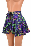Open Front Lace Up Circle Cut Skirt - Coquetry Clothing