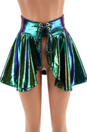 Open Front Lace Up Skirt in Scarab - 1