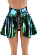 Open Front Lace Up Skirt in Scarab - Coquetry Clothing