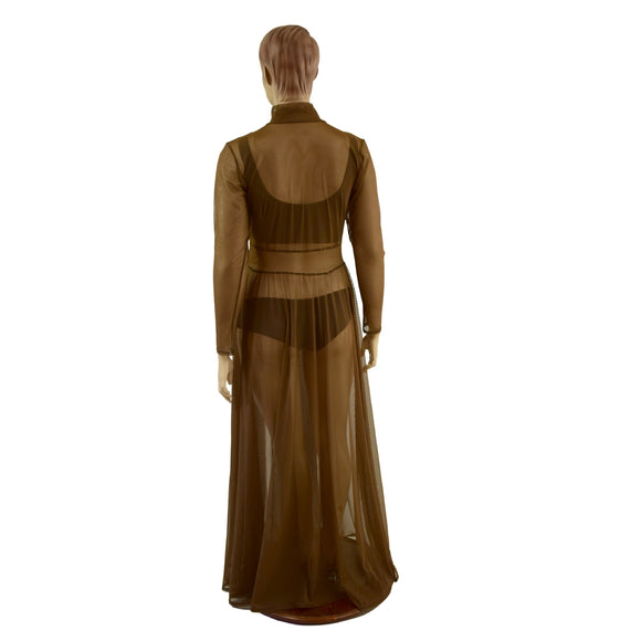 Open Fronted Full Length Sheer Mesh Breakaway Gown - Coquetry Clothing