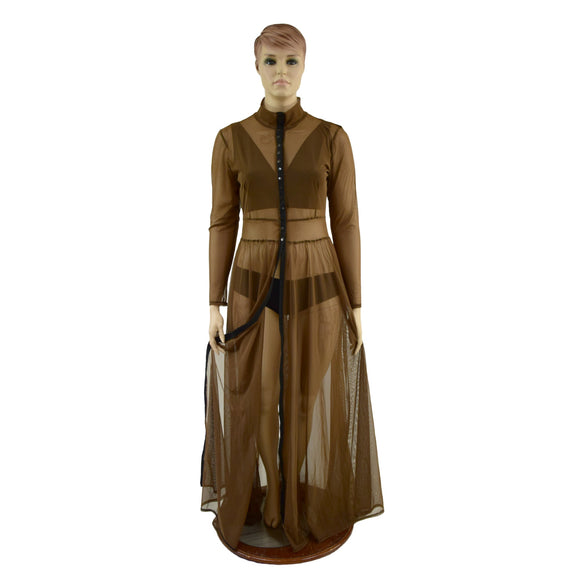Open Fronted Full Length Sheer Mesh Breakaway Gown - Coquetry Clothing