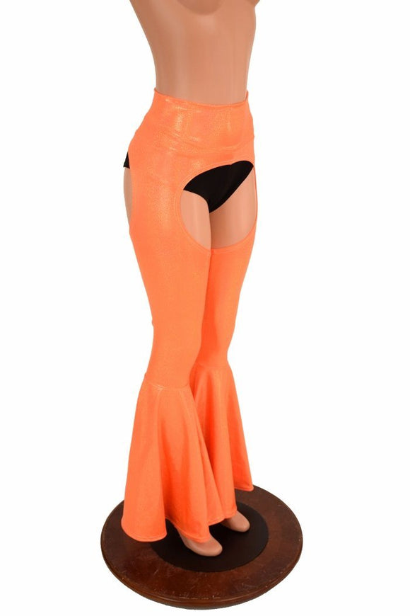 Orange Bell Bottom Flare Chaps - Coquetry Clothing