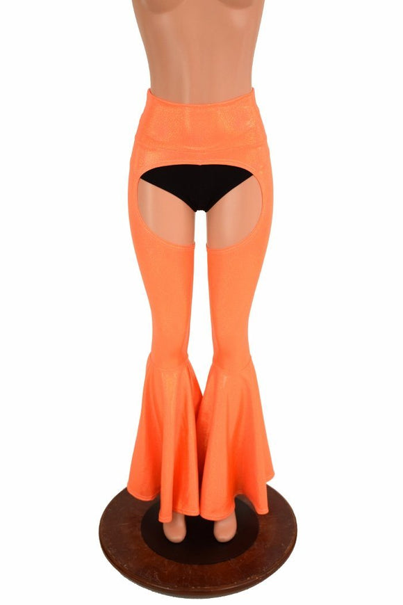 Orange Bell Bottom Flare Chaps - Coquetry Clothing