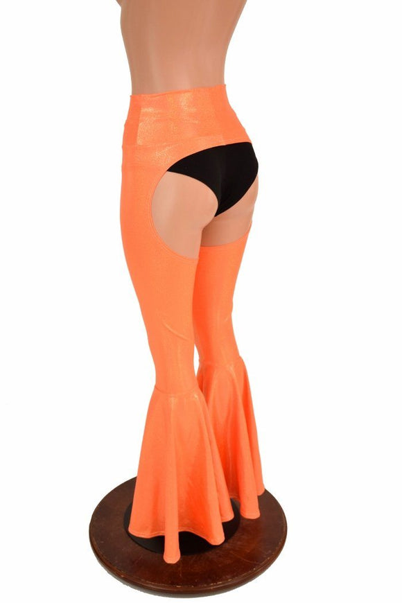 Orange Bell Bottom Flare Chaps - Coquetry Clothing