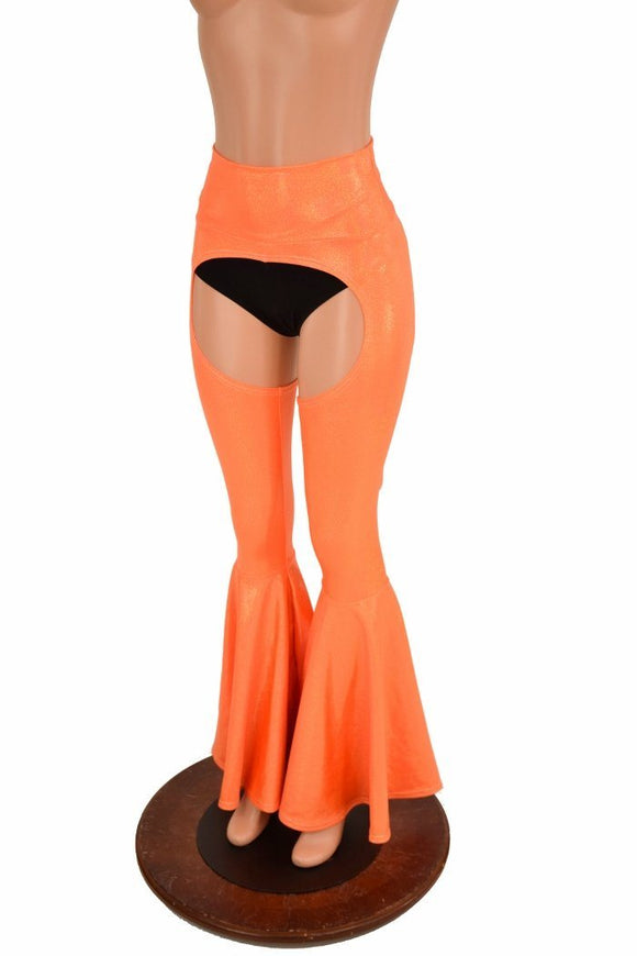 Orange Bell Bottom Flare Chaps - Coquetry Clothing