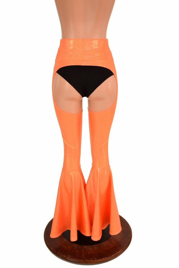 Orange Bell Bottom Flare Chaps - Coquetry Clothing