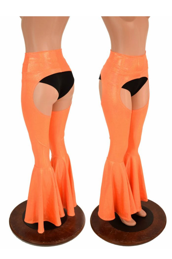 Orange Bell Bottom Flare Chaps - 1