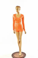Orange Holographic Crop & Shorts Set - 1